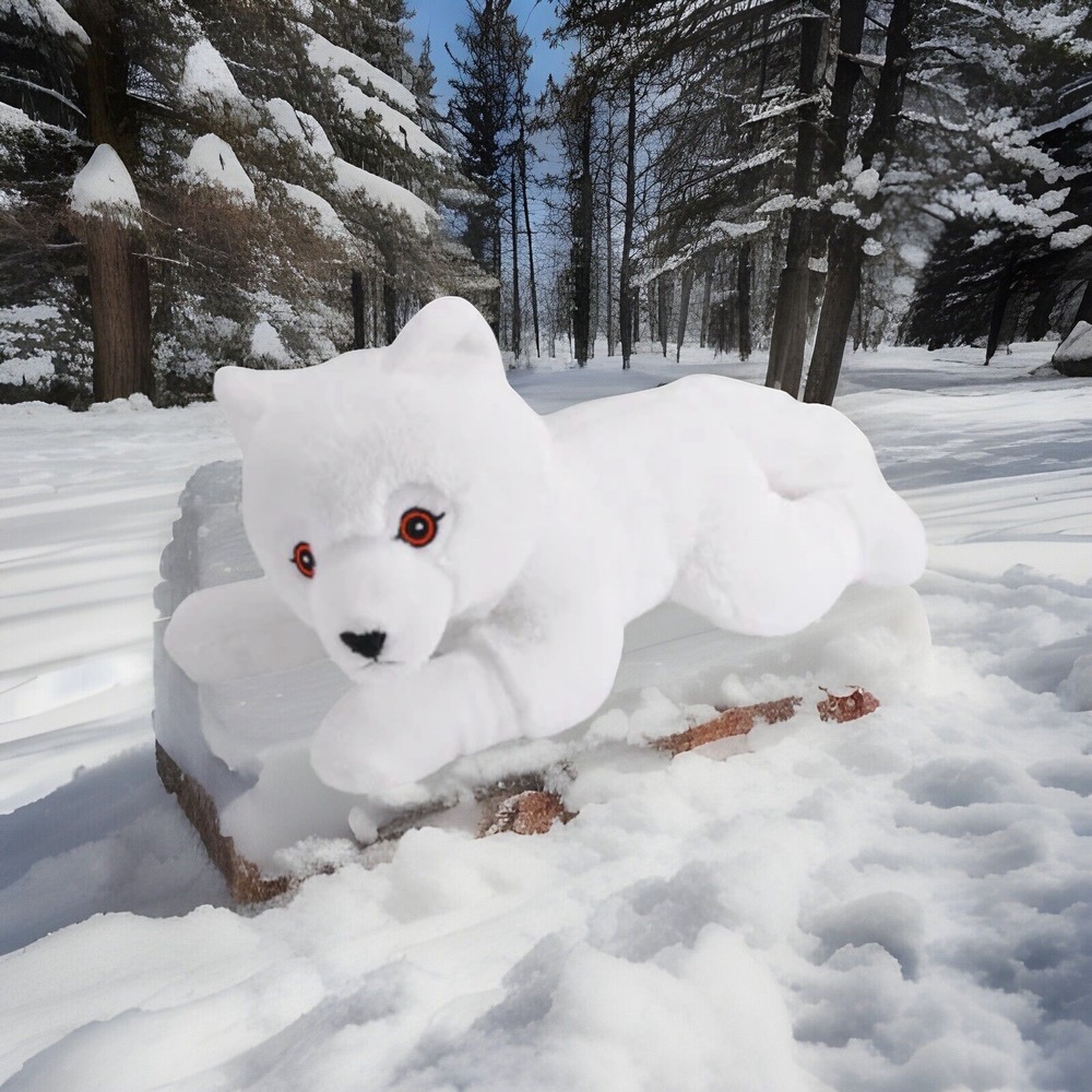 WILD REPUBLIC EcoKins Arctic Fox Plush Animal 12 inch, Eco‎ Friendly Gifts  NWT